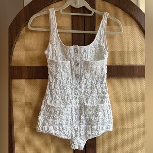 ALEXIS swimsuit / bodysuit with crystal buttons - size XS